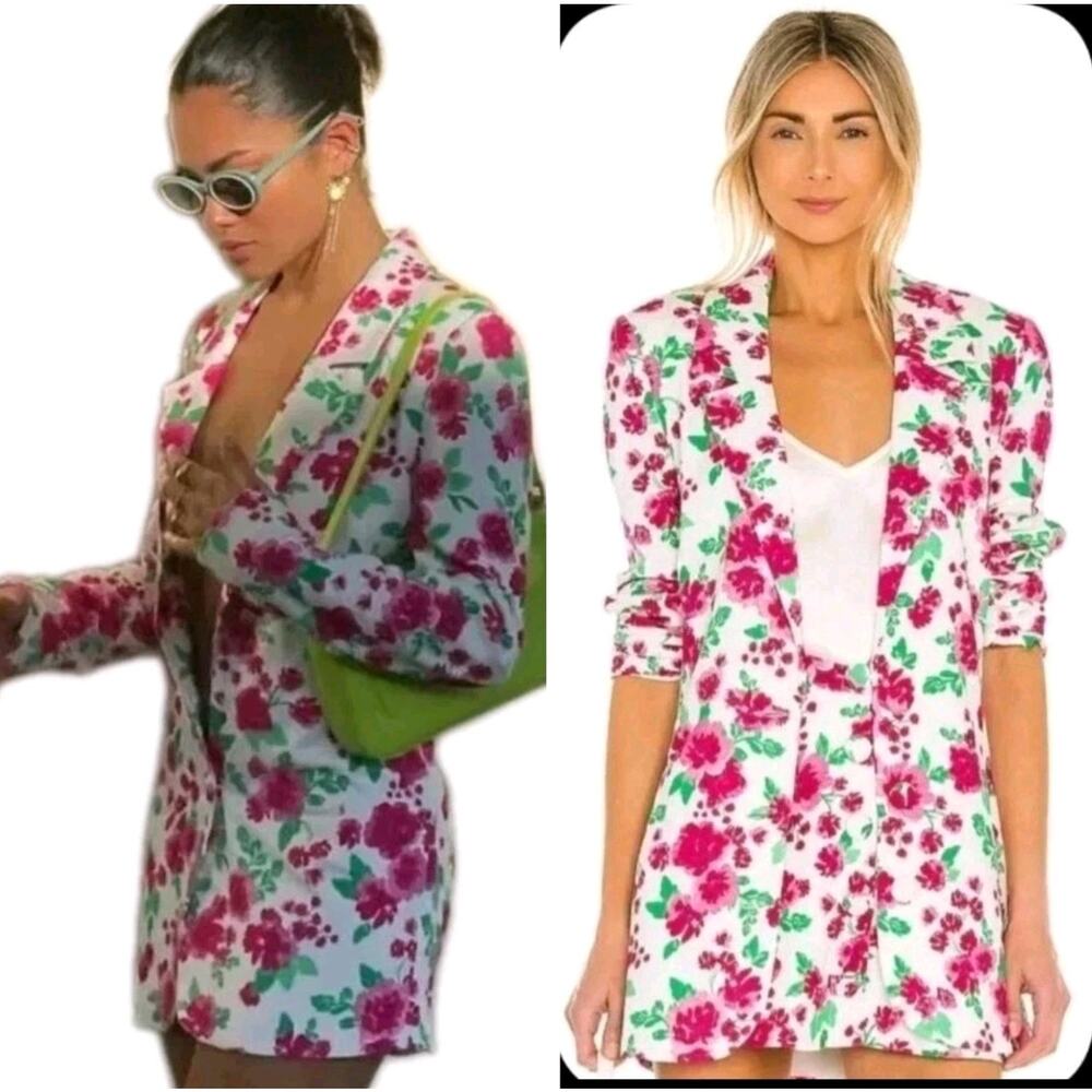 NWT For Love And Lemons carnation Tanner Boyfriend Long Length Blazer Sz Medium